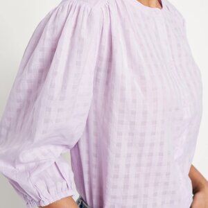 Old Navy Lilac Button-Down Lightweight Dobby Blouse